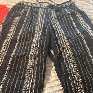 Anthropologie Black and White Straight Leg Pants